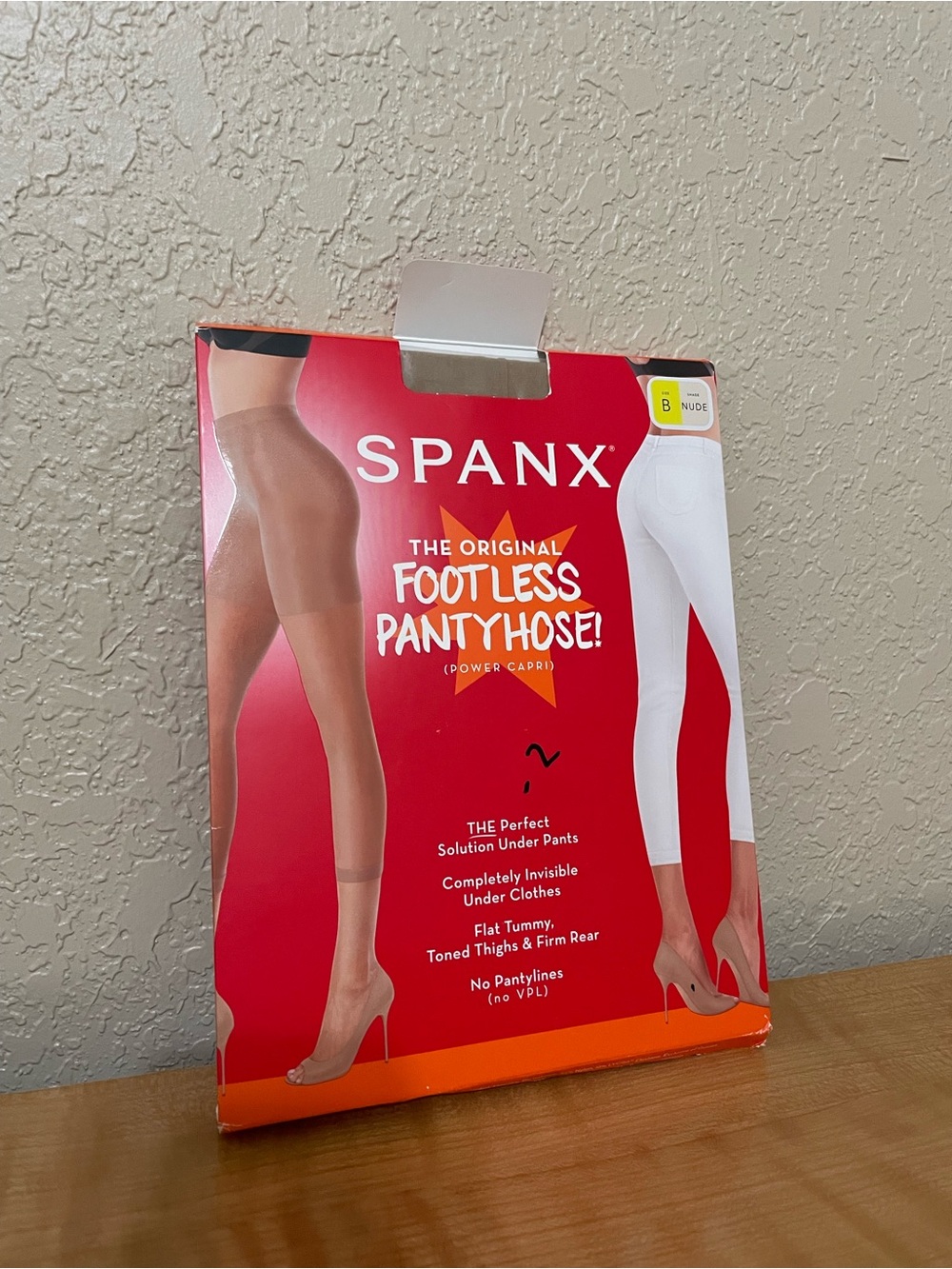New Spanx The Original Footless Panty Hose Power Capri Size B Nude Cropped Sheer